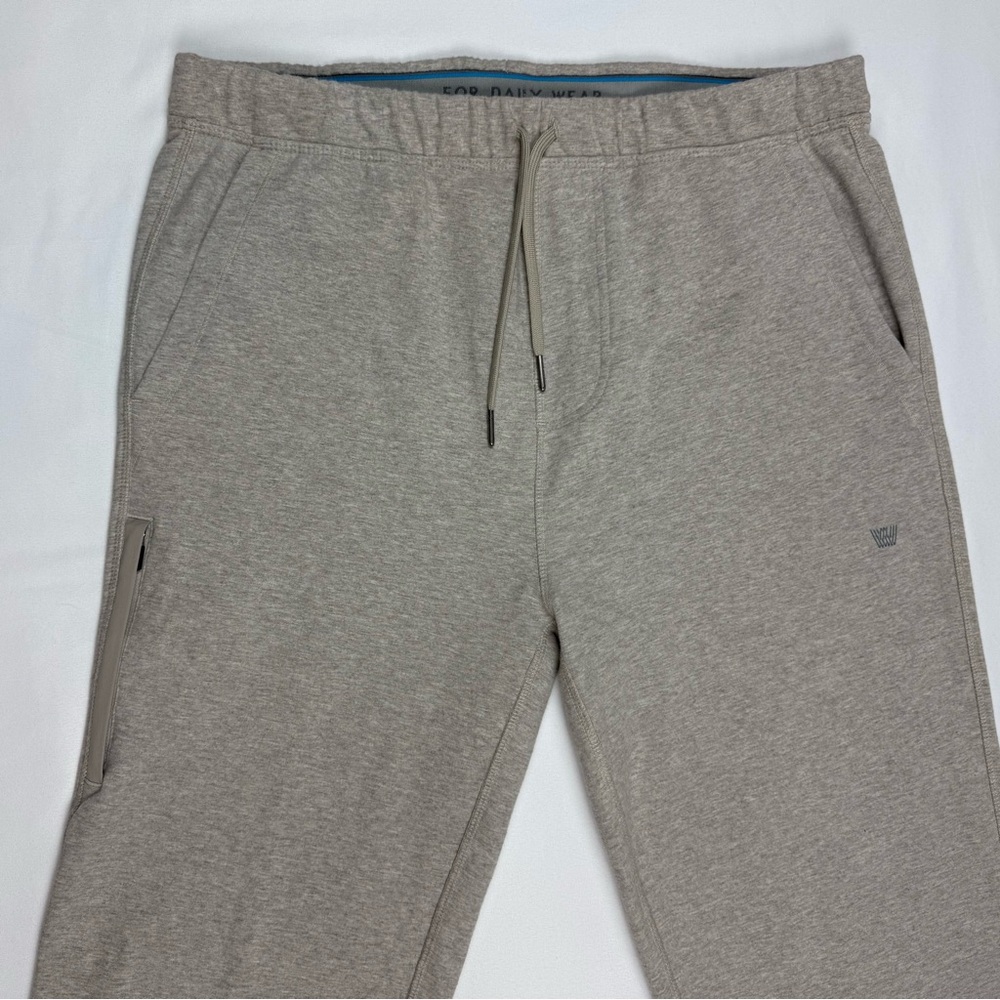Mack Weldon Mens Ace Sweatpants Sz Large Heathered Beige Tapered B3 - Picture 4 of 7
